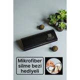 remss Exclusive Siyah Sert Kapaklı Zarif Gözlük Kutusu ve Mikrofiber Silme Bezi