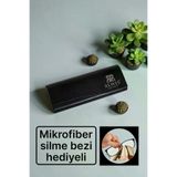 remss SK10202 Exclusive Siyah Sert Kapaklı Zarif Gözlük Kutusu Ve Mikrofiber Silme Bezi