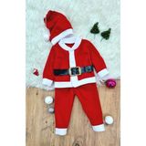 Remstdrk Erkek Çocuk Noel Baba Yılbaşı Kostümü Şapkalı Kemerli Bebek Kostümü - Çok Renkli