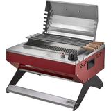 Remta Gazlı Döküm Barbekü Mangal R132 Bordo Çelik Kapaklı 40x25 cm Pişirme Yüzeyi