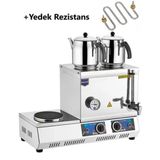 Remta K34 40 Model Çift Demlikli Elektrikli 28 lt ve Yedek Rezistans Çay Kazanı