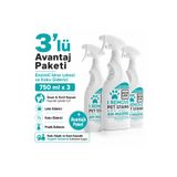 REMUVR Enzimli İdrar Lekesi ve Koku Giderici Sprey 750 ml x 3 | Kedi Köpek, Halı Koltuk Yatak