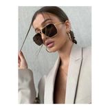 REN accesories Wanete Premium Büyük Boy Kahverengi Cam Unisex Güneş Gözlüğü Reneyewear