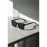 Ren Eyewear Arrow Erkek Siyah Kare Çerçeve Güneş Gözlüğü – Gold Detaylı, UV400 Korumalı, Klasik Tasarım - 01-Siyah