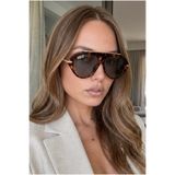 REN EYEWEAR Barre Büyük Boy Güneş Gözlüğü Oversize Gold Altın Metal Detaylı Üstü Çizgili Modern Pilot uv400
