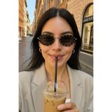 REN EYEWEAR Carlot Taşlı Oval siyah Güneş Gözlüğü 2024 MODEL Uv400 Kadın Tasarım /REN EYEWEAR