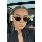 Ren Eyewear Doré Premium Çift Köprü Oval Güneş Gözlüğü - Gold Metal Antirefle UV400 Koruma Premium Seri - Altın - Siyah