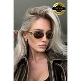 Ren Eyewear Micore Metal Oval Yeni Sezon Güneş Gözlüğü UV400 Koruma Premium Seri - Kahverengi