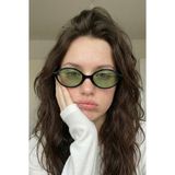 Ren Eyewear Miux Kadın Siyah Çerçeve Soft Renkli Cam Popüler Oval Güneş Gözlüğü – UV400 - Yeşil