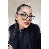REN EYEWEAR NORA CAT SİYAH ÇERÇEVE 90 Popüler Mavi Işık Korumalı Blue Block Şeffaf Ekran gözlüğü