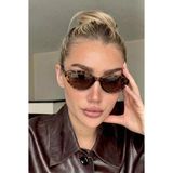 Ren Eyewear Porfo Pre Kadın Siyah Çerçeve soft camlı Cat eye Güneş Gözlüğü | UV400 Koruma - Leopar