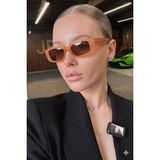 Ren Eyewear Premium Miniframe Küçük Boy Dikdörtgen Güneş Gözlüğü | Asetat Dayanıklı Çerçeve | UV400 %100 Koruma - Turuncu