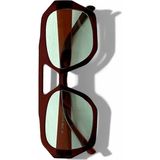 Ren Eyewear Rıver Kadın Güneş Gözlüğü Kahverengi Çerçeve Yeşil Cam | UV400 Korumalı Köşeli Yeni Sezon - Açık Yeşil
