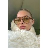 Ren Eyewear Select Frame Arven Golden Olive Pilot Kadın Oversize Güneş Gözlüğü UV400 Koruma - Açık Kahverengi Şeffaf