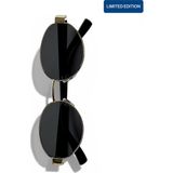 Ren Eyewear Select Frame Mıreva Metal Oval Kadın Güneş Gözlüğü | Gold Çerçeve UV400 Korumalı - Siyah