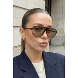 Ren Eyewear Sepia Air Unisex Leopar Açık Kahverengi Camlı Pilot Güneş Gözlüğü | UV400 Koruma - Kum Rengi