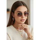 Ren Eyewear Sweep UV400 Koruma, Gerçek Metal Çerçeve Kadın Erkek Güneş Gözlüğü Pinterest - Kahverengi