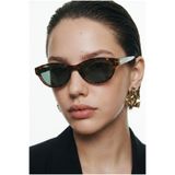REN EYEWEAR Tessa Kadın Güneş Gözlüğü Oval Kedi Gözü LEOPAR ÇERÇEVE 50 Ekartman Gold Detaylı YENİ Sezon