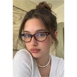 REN EYEWEAR TessaMavi Işık Korumalı Ekran Gözlüğü 50 Ekartman Cat Eye Leopar Desenli Bilgisayar Gözlüğü Blue Block