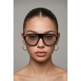 REN EYEWEAR Veyra Siyah İnce Çerçeve Oval Form Güneş Gözlüğü| UV400 Koruma unisex