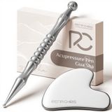 Rena Chris Akupunktur Kalemi ve Gua Sha Seti, Gua Sha Yüz Aletleri ve Acupressure Kalemi Refleksoloji Araçları [Premium Paslanmaz Çelik] Cilt Bakımı ve Sağlık İçin Uygun Tetik Noktası Masaj Aletleri