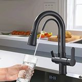Rena Design Arıtmalı Spiralli Mutfak Evye Bataryası Siyah Fonksiyonel 3 Modlu Çek Bırak Başlık Antrasit