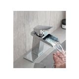 RENA DESIGN LAVABO BATARYASI KROM ŞELALE KARE GÖVDE EĞİMLİ HAVZA BANYO ARMATÜR ÇİFT GİRİŞ LÜKS ERGONAMİK