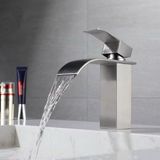 Rena Design Lavabo Bataryası Şelale Kare Gövde Eğimli Havza Banyo Armatür Çift Giriş Musluk Lüks Ergonamik Krom / Siyah / Mat Altın / Inox - İnox