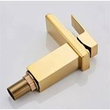 Rena Mat Gold Kare Lavabo Bataryası Yeni Şelale Model Yüksek Kalite Altın Lavabo Musluğu Çift Girişli Armatür