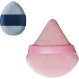 Renas Store 1 Adet Mavi Mini ve 1 Adet Pembe Üçgen Kozmetik Puf Parmak Yüz Makyaj Göz Altı Kapatıcı Kuru Islak Bez Süngeri
