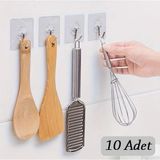 Renas Store 10 Adet Kendinden Yapışkanlı Şeffaf Askı