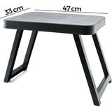 Renas Store 10 Adet Küçük= 47X33CM Kamp - Piknik Masası Siyah Plastik Katlanabilir AYAKLI=38CM BX40