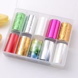 Renas Store 10LU Tırnak Süsleme Folyosu Parlak Holografik Yıldız Dizayn Nail Art Transfer Folyo WNF-259