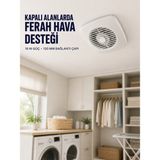 Renas Store 120 mm Dekoratif Aspiratör 16 W 180 M³/h Banyo Mutfak ve Wc Havalandırma Fanı - Lisinya