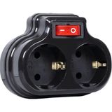 Renas Store 2'li Anahtarlı Golyat, Ikili Topraklı Priz Çoklayıcı Fiş, Siyah Renk, 16A 250 Volt, Max 3600 Watt (Siyah)