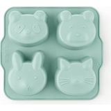Renas Store 4’lü Hayvan Figürlü Kek Kalıbı, Yapışmaz Silikon Isıya Dayanıklı Mini Kek Yapma Aparatı, Muffin Cupcake ve Çikolata Hazırlığı Için Pratik Hayvan Şekilli Pişirme Kalıbı