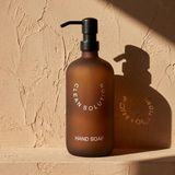 Renas Store 500 ml Amber Cam Sıvı Sabunluk - Siyah Mat Pompalı, Buzlu Cam Şık Tasarım, Banyo ve Mutfak Için Dekoratif Sabun Şişesi