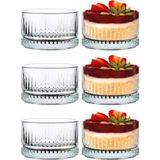 Renas Store 6'lı Kristal Desenli Cam Kase Seti - Şeffaf, Tatlı ve Meze Sunumu Için, Bulaşık Makinesinde Yıkanabilir, Modern Tasarım