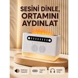 Renas Store 8 Çeşit Beyaz Gürültülü Kablosuz Hoparlör ve Renkli Alev Efektli Gece Lambası
