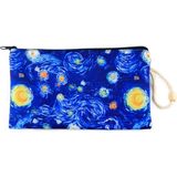 Renas Store Alp Collection Yıldızlı Gece Tablosu Desenli Van Gogh Kalemlik Fermuarlı Makyaj Çantası Büyük Boy