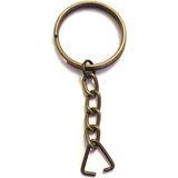 Renas Store Anahtarlık Halkası, Halka + Zincir + Üçgen, 24MM, Antik, 1 Adet