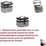 Renas Store Ankaflex Makyaj Çantası Çift Bölmeli Şeffaf Çok Amaçlı Su Geçirmez Derin Hazneli Geniş Hacimli Profesyonel 3838000002