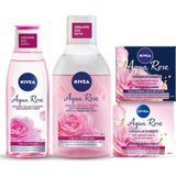 Renas Store Aqua Rose Gül Suyu Içeren Çeyiz Seti, Makyaj Temizleme Suyu 400ML, Tonik 200ML, Gündüz ve Gece Kremi