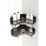 Renas Store Ata Home Banyor Köşelik Yapışkanlı Banyo Rafı, 2'li Banyo Düzenleyici, Duş Rafı Organizer Şampuanlık, Plastik