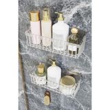 Renas Store Ata Home Banyor Yapışkanlı Banyo Rafı, 2'li Banyo Düzenleyici Organizer Banyo Duş Rafı Şampuanlık, Plstik