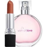 Renas Store Avon Wish Of Love Kadın Parfüm Edt 50 ml + Perfectly Mat Ruj Marvellous Mocha Seti