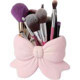 Renas Store B4U 3D Kapitone Desenli Fiyonklu Makyaj Organizeri, 3 Bölmeli, Soft Pastel Pembe