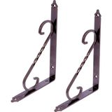 Renas Store BADEM10 2 Adet Ferforje Raf Altı Ayak Dekoratif Raf Tutucu Bakır Montaj Aparatı 135 x 190 mm (Orta Boy)