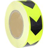 Renas Store BADEM10 25 Metre Reflektörlü Reflektif Fosforlu Şerit Bant Sarı-Siyah Reflekte Ikaz Bandı 5 cm