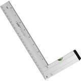 Renas Store BADEM10 Alüminyum L Gönye Su Terazili Cetvel Kaynak Kaynakçı Marangoz Gönyesi 250 mm